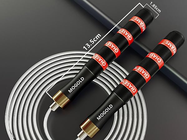 MOGOLD Pro Speed Jump Rope with Ball Bearings – Adjustable Steel Cable, Tangle-Free Design & Silicone Grips for Adults, Kids – Home Gym, Boxing, HIIT & Fitness Training