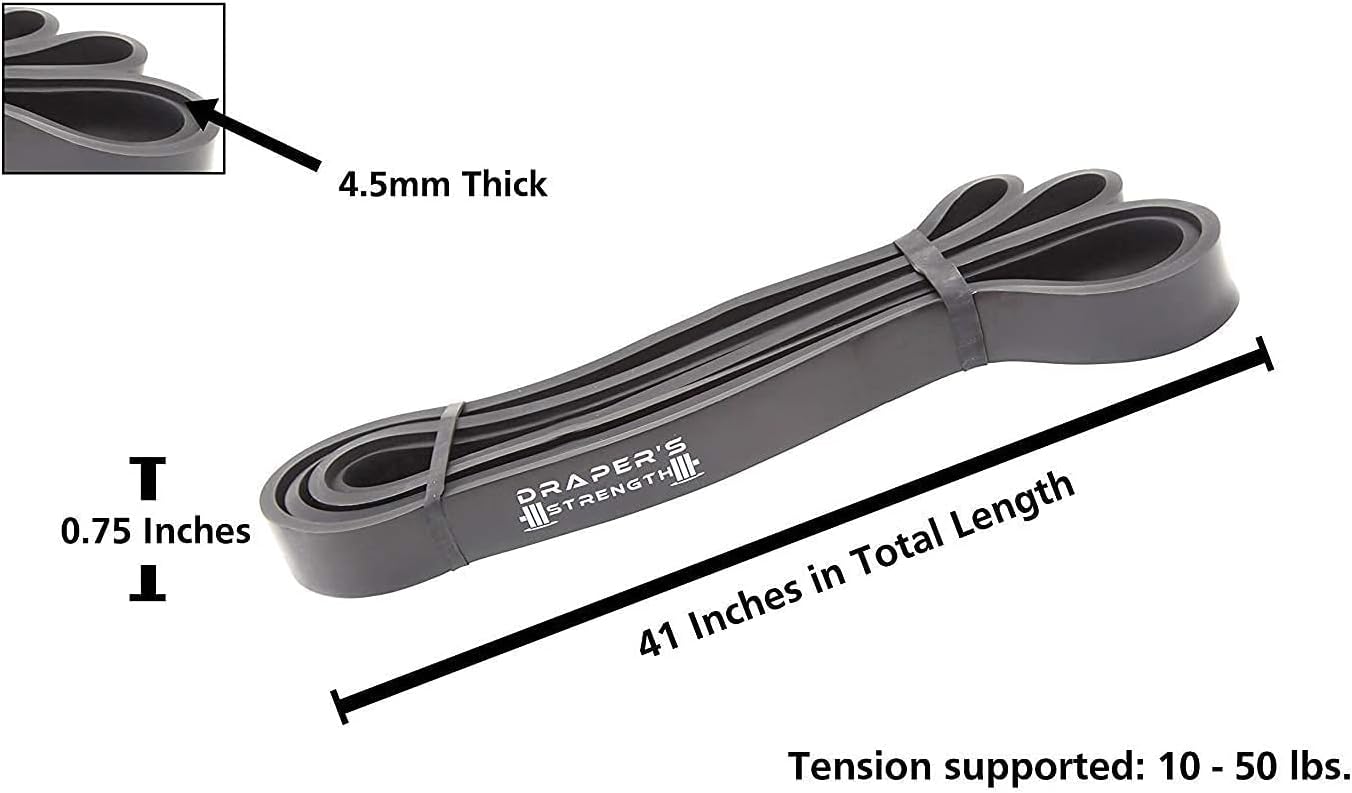 Draper's Strength Heavy Duty Resistance Stretch Loop Bands for Powerlifting Workout Exercise and Assisted Pull Ups