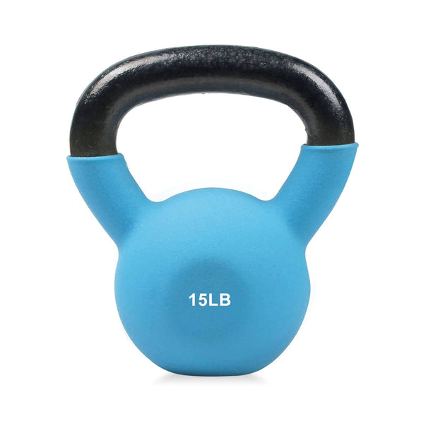 RitFit Neoprene Coated Solid Cast Iron Kettlebell 5 10 15 20 25 30 35 40 45 50 LB, Great for Full Body Workout, Cross-Training, Weight Loss & Strength Training