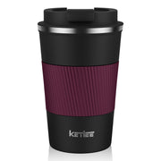 KETIEE Travel Coffee Mug Spill Proof 12oz, Insulated Reusable Coffee Cups with Seal Lid, Vacuum Stainless Steel Travel Mug to Go Car Tumbler for Hot/Ice Drinks (Grey)