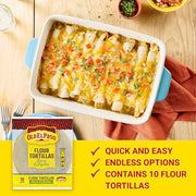 Old El Paso Flour Tortillas for Soft Tacos and Fajitas, Meal Prep, 10 Ct, 8.2 oz