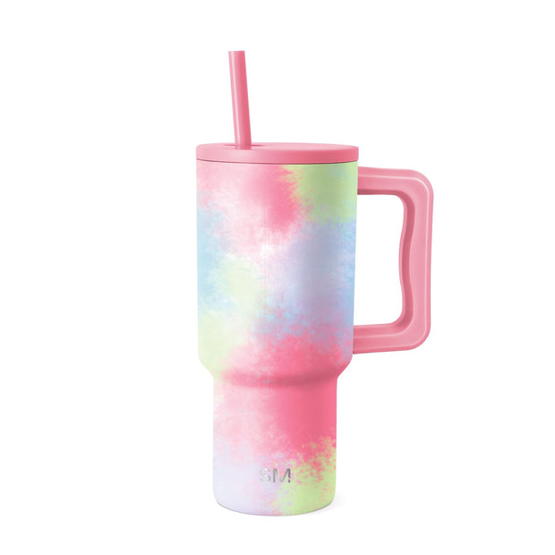 Simple Modern 40 oz Trek Tumbler with Handle and Straw Lid | Cup Holder Friendly Insulated Stainless Steel Travel Mug | Blue Dune