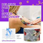 OK TAPE Patterned Kinesiology Tape, Elastic Physical Therapy Athletic Tape for Pain Relief & Muscle Support, Uncut Kinetic Tape, 2in x 16.4ft- 2 Rolls (Rose)