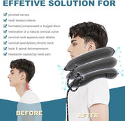 Neck Stretcher, Cervical Traction Device, Neck Traction Device, Adjustable Inflatable Neck Braces for Neck Pain and Support, Neck Stretcher Cervical Traction, Neck Decompression Home Use (Gray)