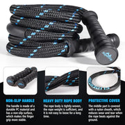 Supertrip Upgraded Weighted Jump Rope for Fitness Men Women Second Generation 360 Rotating Handles, 3.21LBS 3.38LBS 3.41LBS Polyester Heavy Skipping Rope for Exercise Workout Equipment