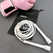 | White PVC Jump Ropes for Fitness 5MM | w/Unbreakable ABS Handles/Indoor/Outdoor Adjustable Speed Jump Rope | Skipping Rope for Men & Women & Boxing Jump Rope