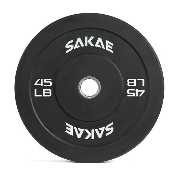 SAKAE Olympic Rubber Bumper Plates, 2-Inch Weight Plate Set with Steel Hub, Ideal for Weightlifting, CrossFit, Strength Training & Home Gym Workout, Available in Single, Pair & Sets, Multiple Sizes