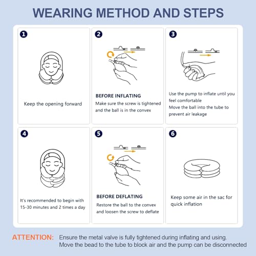 Neck Stretcher for Pain Relief, Adjustable Inflatable Cervical Traction Device, Neck Brace for Home Use, Supports Neck Decompression & Spine Alignment，Gifts for Women (Grey)