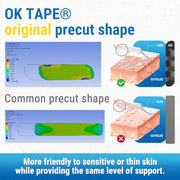 OK TAPE Synthetic Kinesiology Tape, 20 Strips Precut K Tape, Waterproof, Elastic Athletic Tape for Pain Relief & Muscle Support, Reflective Design, 2" x 10" -Beige