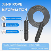 Jump Rope 3 Pack, Adjustable Tangle-Free Speed Jumping Rope for Men Women and Kids Fitness, Steel Skipping Rope with Foam Handles Ball Bearings for Exercise & Slim Body at Home School Gym