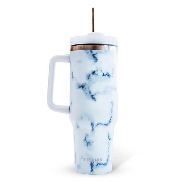 Leakproof, Eco-Friendly Tumbler Bottle – Multi-Use Protein Shaker, Smoothie Cup & Water Bottle – White Marble, Pink, Beige, Black (Pink, Pack Of 2)