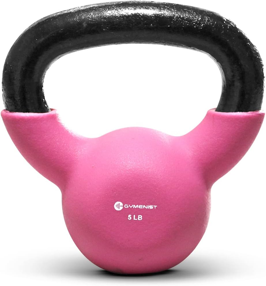GYMENIST Kettlebell Fitness Iron Weights with Neoprene Coating Around The Bottom Half of The Metal Kettle Bell