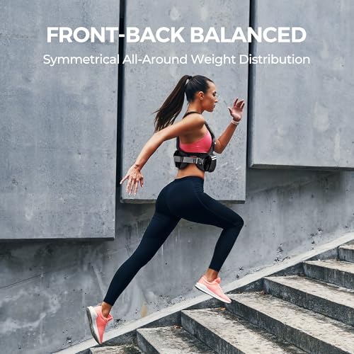 PACEARTH Adjustable Weight Vest 4-10lbs / 11-20lbs / 20-32lbs X-Shape Weighted Vest for Women and Men, Home Workout Ironsand Vest with Zipper Pouch and 6 Weight Packs, Available in Pink, Gray, Black