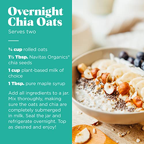 Navitas Organics Chia Seeds – For Chia Pudding, Smoothies, Baking, Salads & More – Omega 3, Fiber, Minerals - USDA Organic, Non GMO, Kosher, Gluten Free, Keto (16oz. Bag, 15 Servings)