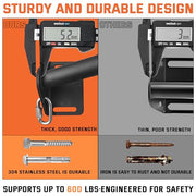 Pull Up Bar Wall Mounted-Heavy Duty Joist Mounted Pull Up Bar-Premium Strength Training Pull-Up Bars-Fast and Easy Installation for Home and Garage Use,Supports up to 600 Lbs