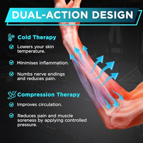 OK TAPE 2 Rolls Ice Self Stick Bandage Wrap, Instant Cold Relief for Knee, Ankle, Wrist, Cold Compress Elastic Athletic Tape for Sports Injuries, No Refrigeration Needed, 4 Inch Wide, Navy Blue