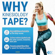 OK TAPE Synthetic Kinesiology Tape, 20 Strips Precut K Tape, Waterproof, Elastic Athletic Tape for Pain Relief & Muscle Support, Reflective Design, 2" x 10" -Purple