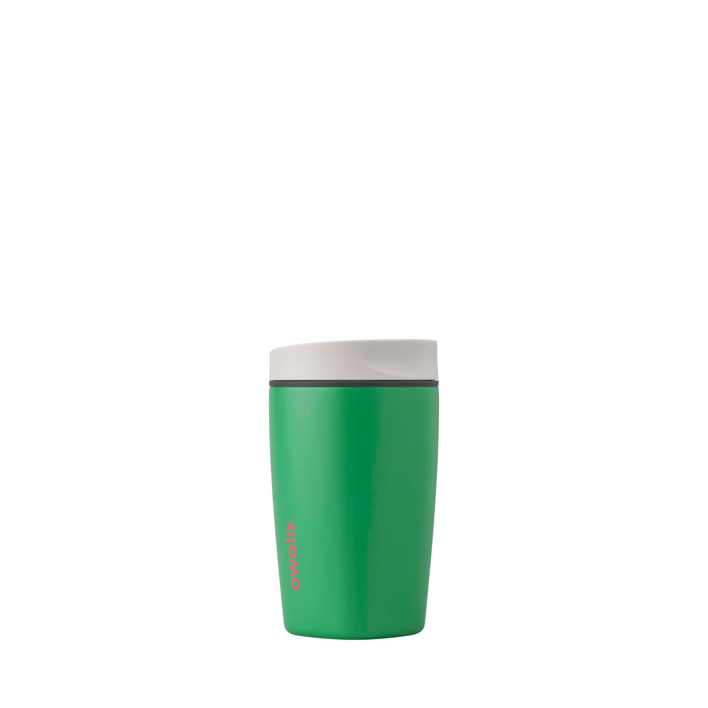 Owala SmoothSip Slider Insulated Stainless Steel Coffee Tumbler, Reusable Iced Coffee Cup, Hot Coffee Travel Mug, BPA Free 12 oz, Tan/White (Vanilla Bean)