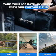 XL Ice Bath Tub for Cold Plunge, 120 Gal Ice Plunge Tub with Insulated Lid, Step Stool, Portable Inflatable Ice Pod Plunge Barrel, Easy Chiller Connection, Cold Therapy Indoor Outdoor