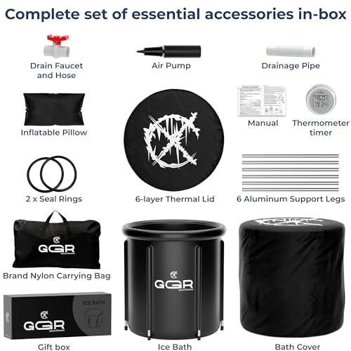 Premium Ice Bath Tub for Cold Plunge 90/XL Gallon Multilayer Portable and for Home Use| Ice Pod with Thermometer and Timer,Cold Plunge Tub for Athletes and Elderly Durable, Easy to Set Up