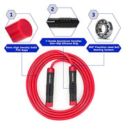 Weighted Rope - 1LB Heavy Jump Rope for Men Women Fitness Workouts, Non-Slip Aluminum Handles, Premium Skipping Rope for Exercise, Adjustable Length 9MM Solid PVC/Cotton Rope