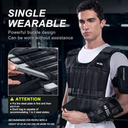 Weighted Vest Men 20lb/30lb/40lb/50lb/60lb Adjustable Weight Vest with Steel Plates Weights for Walking Strength Training Running Workout