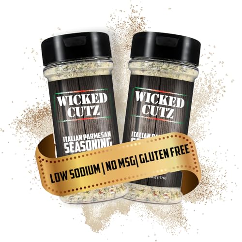 Wicked Cutz Italian Parmesan Grill Seasoning Set, 2 Pack of Grilling Spices, Jerky Seasoning, Low Sodium & Gluten Free Spices & Seasonings