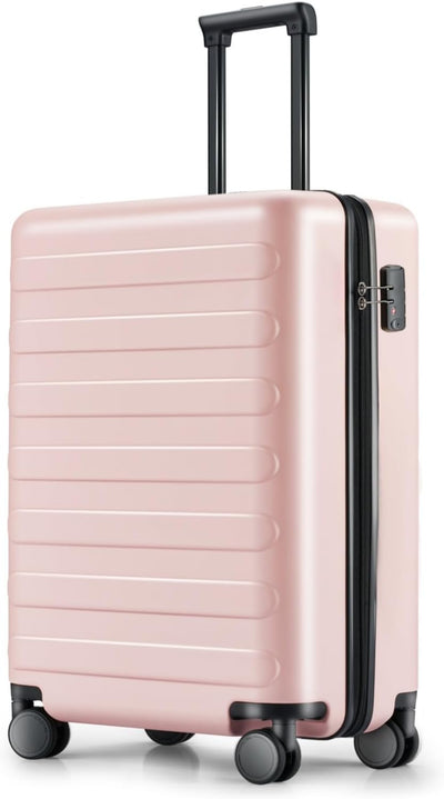 NINETYGO Carry On Luggage 22x14x9 Airline Approved, 20 Inch Luggage with Smooth Spinner Wheels, Lightweight, Hard Shell PC Suitcase Carry-On, Travel Luggage, TSA Approved (Pink, Rhine Basic)