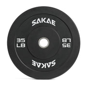 SAKAE Olympic Rubber Bumper Plates, 2-Inch Weight Plate Set with Steel Hub, Ideal for Weightlifting, CrossFit, Strength Training & Home Gym Workout, Available in Single, Pair & Sets, Multiple Sizes