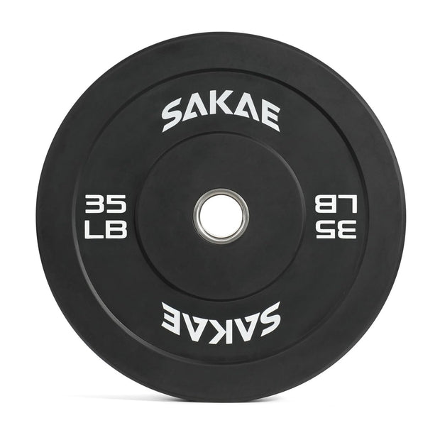 SAKAE Olympic Rubber Bumper Plates, 2-Inch Weight Plate Set with Steel Hub, Ideal for Weightlifting, CrossFit, Strength Training & Home Gym Workout, Available in Single, Pair & Sets, Multiple Sizes