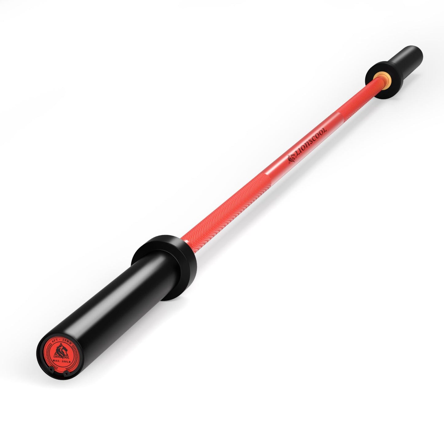 LIONSCOOL Premium 4ft/4.9ft/6ft Barbell for Strength Training and Olympic Weightlifting, 2 Inch Bar for Squats, Curls, Deadlifts, Presses, Hip Thrusts, 350lbs/500lbs/700lbs Weight Capacity