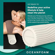 Oceanfoam Tidal Roller - Natural - Muscle Massage Foam Roller for Back Pain & Stretching - Firm and Ergonomic Wide Wave Textured - Yoga, Athletics, & Wellness - Full Size, 20" x 5"