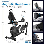 Teeter FreeStep Recumbent Cross Trainer Stepper, Zero-Impact Exercise Bike Alternative w/Patented Physical Therapy Stride, Up to 350lb, Free App w/Trainer Workouts
