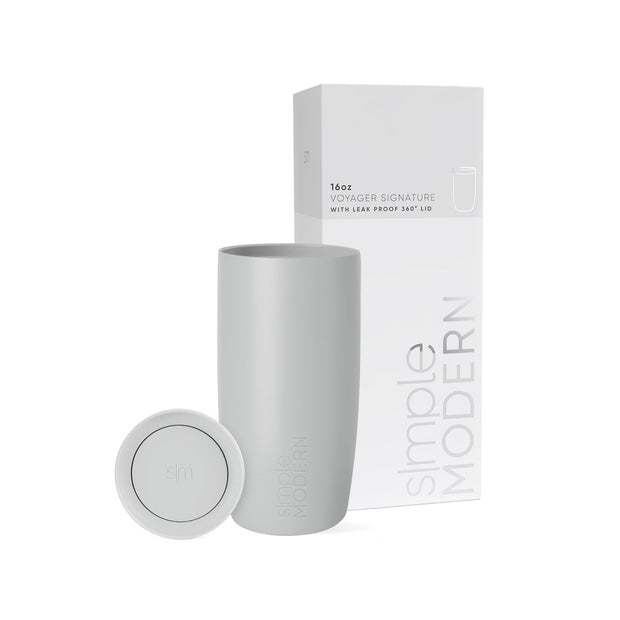 Simple Modern Travel Coffee Mug Tumbler with 360° Lid | Ceramic-Lined Insulated Stainless Steel Cold Brew Iced Coffee Cup | Gifts for Women Men Her Him | Voyager Signature | 16oz | Sea Glass Sage