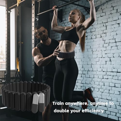 Silicone Adjustable Weighted Belt for Men & Women – DIY Weighted Walking & Exercise Belt with Removable Weights – Gym, Strength Training, Yoga, Hiking – Free Weight Adjustment for Wrist & Ankle