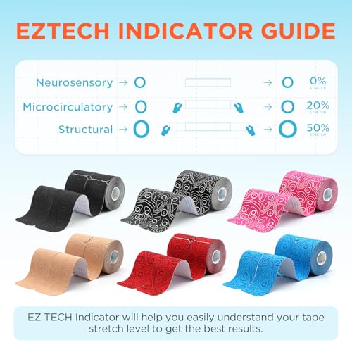 OK TAPE PRO Original Kinesiology Tape Pre-Cut Strips, Latex Free Elastic Athletic Tape Roll, 2in×16ft 2Rolls,Beige+Beige