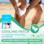 OK TAPE Cooling Patch for Knee Pain & Sprain, Soft Gel Patch with Menthol and Hydrogel Tech, Instant Relief from Discomfort, 10 Count (5.5in x 3.5in)