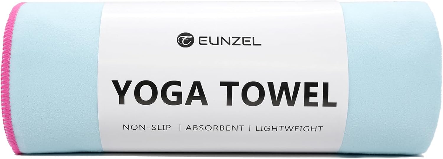 Eunzel Hot Yoga Towel Non-Slip Yoga Mat Towel Ultra-Absorbent Microfiber Towel for Hot Yoga, Pilates，Bikram and Workout 26.5"x 72"