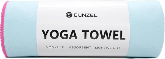 Eunzel Hot Yoga Towel Non-Slip Yoga Mat Towel Ultra-Absorbent Microfiber Towel for Hot Yoga, Pilates，Bikram and Workout 26.5"x 72"