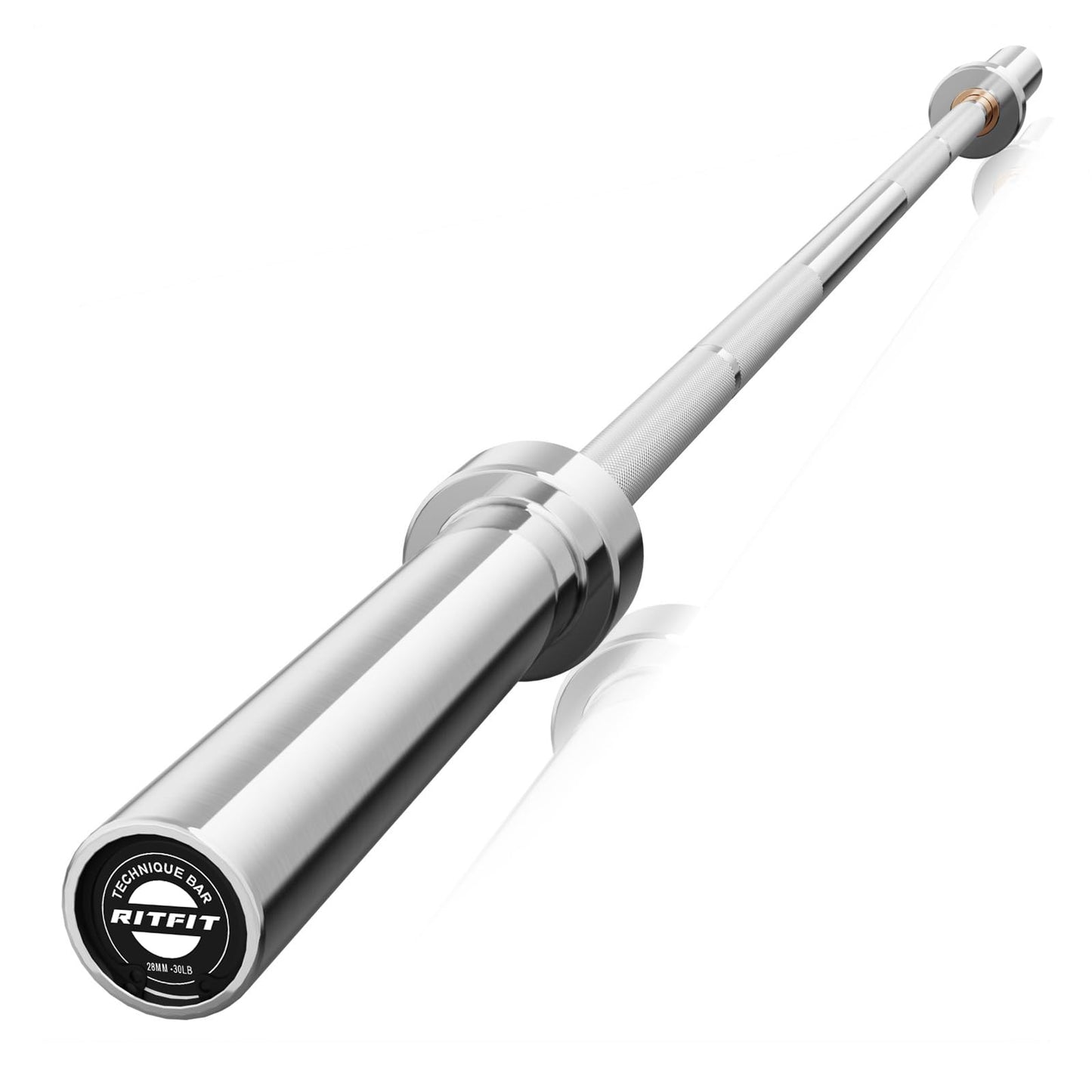 RITFIT Olympic Barbell 4ft/4.8ft/6ft - 2 Inch Weight Bar for Strength Training, Weightlifting, Squat, Deadlift, Bench Press, Curl, Overhead Press - 350lbs/500lbs Capacity