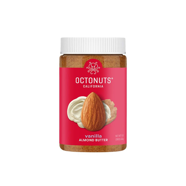 Octonuts Dry Roasted Pure Almond Nut Butter 16oz - Pure Creamy Nut Butter - Gluten Free, Vegan, Kosher, Paleo, Non-GMO Nut Butters Single Ingredient