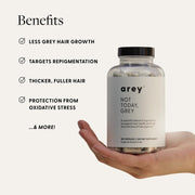 Not Today, Grey Daily Hair Supplement | Slows Grey Hair Growth & Repigment | Promotes Healthier, Thicker Hair | Biotin, B +D Vitamins & Proprietary Complex | Vegan & Gluten Free (3 Month Supply)