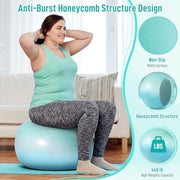 Sportneer Extra Thick Exercise Ball - 25.6''Yoga Ball with Quick Pump - Anti-Burst and Slip Resistant Fitness Ball Chair for Pregnancy and Physical Therapy