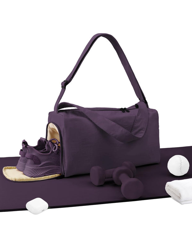 Small Gym Bag for Women with Shoes Compartment, Stylish Duffle Travel Bag for Plane, Lightweight Duffle Bag for Women & Men, Sport Gym Tote Bag with Wet Pocket for Yoga, Pilates, Swimming