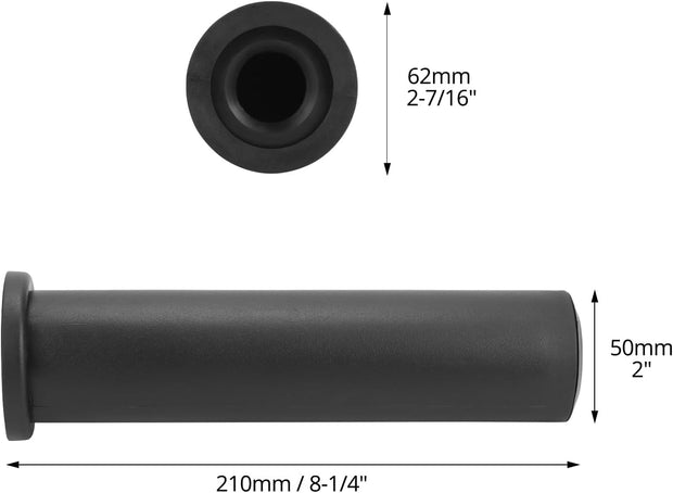 QWORK Adapter Sleeve (2 Pairs) – Convert 1" Standard to 2" Weight Plate Posts – 8" Length, 600lbs Capacity, Removable End Caps, Hex Bolt Locking, Includes Allen Keys