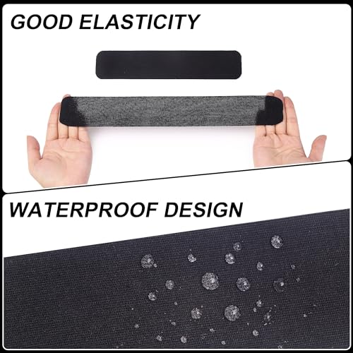 SUPERBE Precut Kinesiology Tape (3 Rolls Pack), Elastic Sports Tape for Pain Relief, Muscle Support, Recovery and Physio Therapy, Breathable, Waterproof (Black)