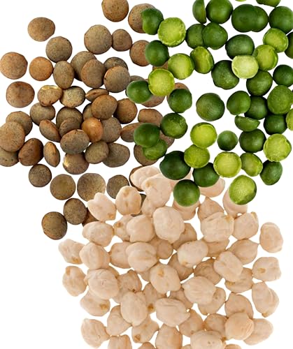 Palouse Brand Emergency Legume Bucket Supply | Certified Glyphosate Residue Free | 75 LBS | Chickpeas, Lentils and Green Split Peas [25 lbs each]