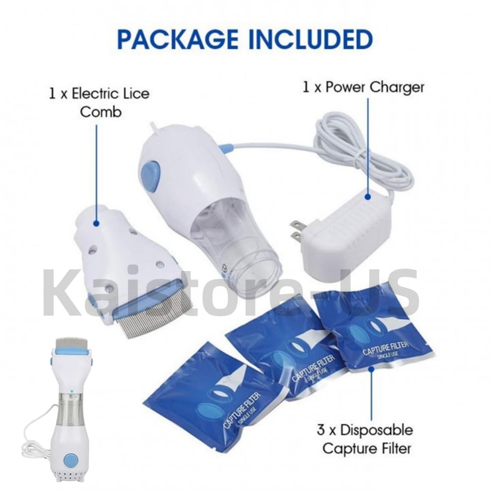 Electric Lice Vacuum Comb for Hair Treatment and Removal - Hair Cleaner (UK, 1PCS)