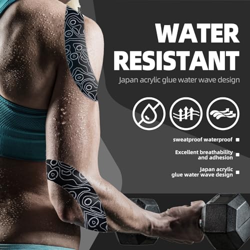 OK TAPE Kinesiology Tape Bulk 103Feet, Pro Adhesive, Water-Resistant k Tape, Elastic Athletic Tape, Latex Free, Uncut, Black