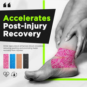 OK TAPE Kinesiology Tape for Ankle - 10 Precut Strips | Professional-Grade Water-Resistant & Breathable Ankle Tape for Sports Injury Recovery, Support, 10pcs, Pink